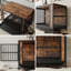 Cage décorative rustique pour animaux de compagnie, cage pour chien 38,9 po avec 2 portes coulissantes et cadre en fer épais