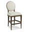 Ovale Upholstered Stool with Solid Wood Frame-46726971-46574462