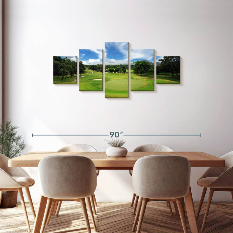 Parcours de golf panoramique, H 30 po x l 68 po