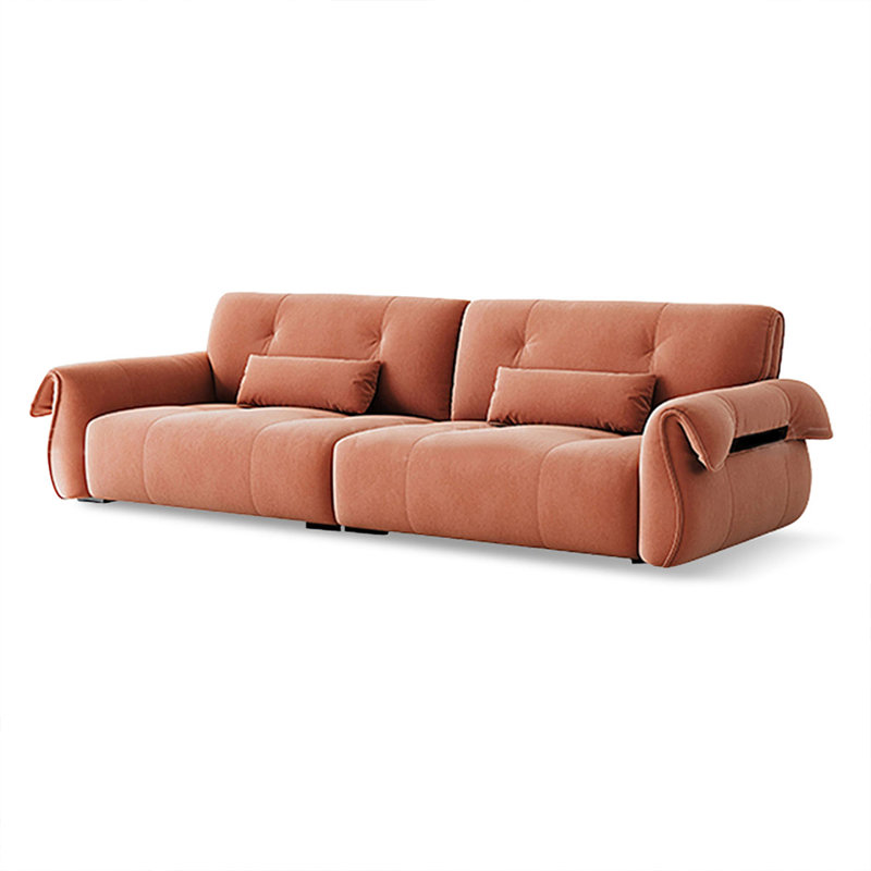 Canapé modulaire gris en polyester, H 32,68 po x l 110,24 po x P 39,37 po , Red, 4