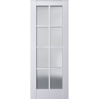 Veregio Frosted Glass Paneled Wood Solid Manufactured Wood Standard Door Slab