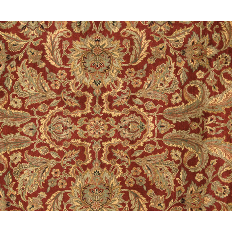 Tapis rouge et noir noué à la main de haute qualité