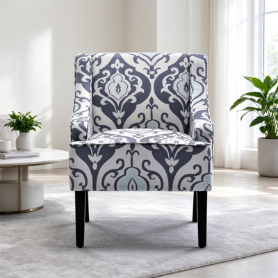 Chaise d'appoint bleu sarcelle avec structure en bois massif et accoudoirs encastrés, avant effilé + pieds évasés, chaise d'appoint rembourrée en mousse et à ressorts à arc pour la salle à manger de la chambre du vestibule