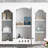 Wall Mounted Medicine Cabinet, Bathroom Wall Cabinet With 2 Glass Doors, Over The Toilet Space Saver Storage Cabinet With Ample Storage