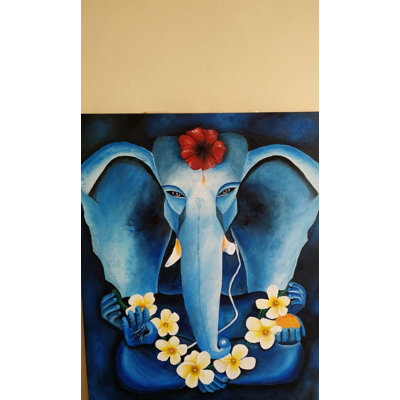 Œuvre d'art Ganesh | Acrylique sur toile | Par Bharati Darshan Bhat