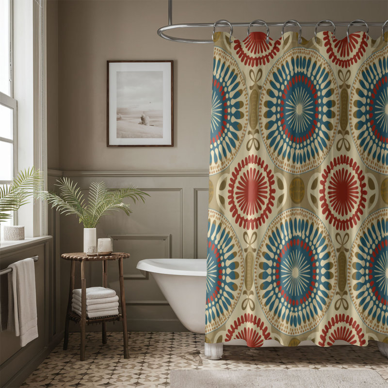Boho Spirals - Rideau de douche Premium, H 74 po x l 71 po