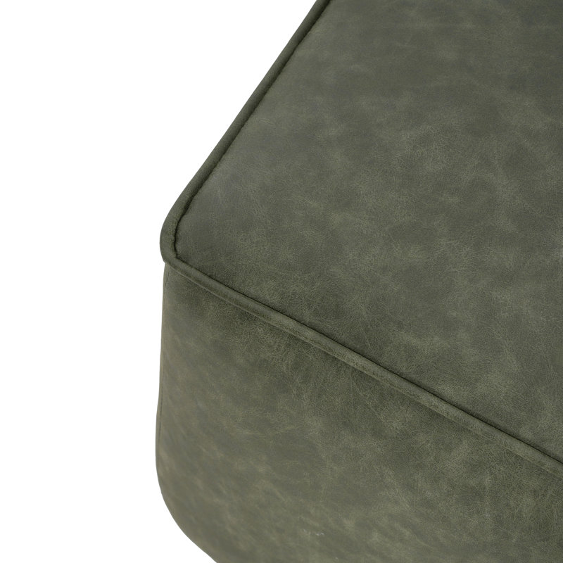 Repose-pieds rembourré en cuir PU Orrey, Vert