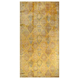 1920s Yellow Herati Antique Indian Lahore Carpet 11'x22'4" Wool Rug Handknotted