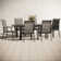Alyah 6 - Person Metal Patio Dining Set with Extendable Rectangular Table
