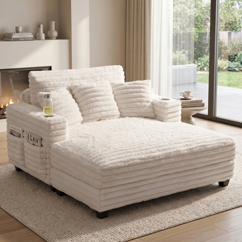Méridienne surdimensionnée de 60 po Adwin, Beige