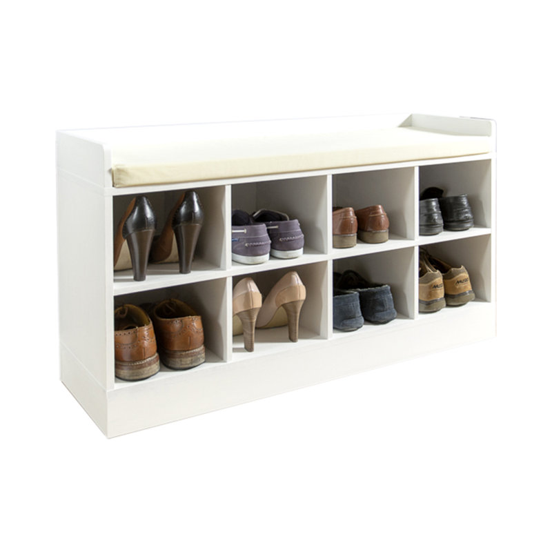 Bertaux Upholstered Storage Bench, White