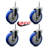 Poly Wheel Swivel 5/8 Inch Threaded Stem Caster Set 2 Brakes