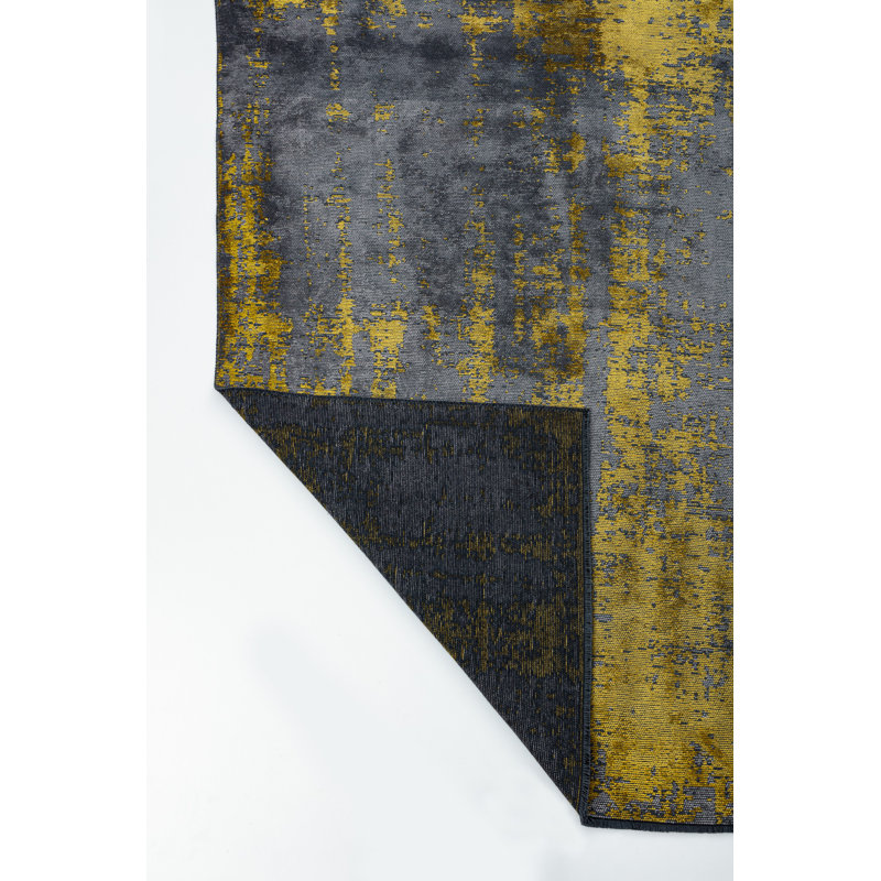 Rapture Yellow/Gray Luxury Area Rug, Rectangle 7'10" x 9'10"