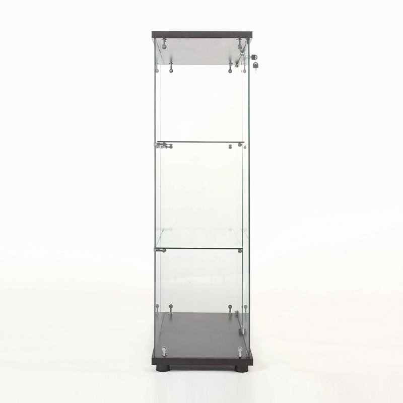Vitrine à une porte avec 3 tablettes, Noir