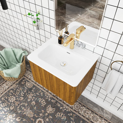 Ensemble de meuble-lavabo simple 24,01 po avec plateau en céramique Lexianna