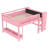 Full Loft Bed with Solid Wood Low Loft, Multi-Storage Bookcases, Drawers & Boxes, Desk and Blackboard, Kids Platform Bed, No Box Spring Needed, Pink-1262830895-1262830894
