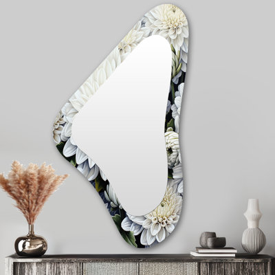 Minimalisme mamans en vert et blanc - Miroir mural traditionnel en forme asymétrique Mums