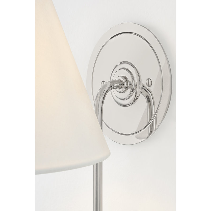 Applique murale 1 lumière en lin 7,75 po Hawthorne Empire par Mark D. Sikes pour Hudson Valley Lighting, Argent argent