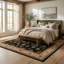 Tapis intérieur / extérieur à médaillon persan crème / noir 5 pi x 7 pi (5 pi 3 po x 7 pi 5 po) Yasmin-2012121089