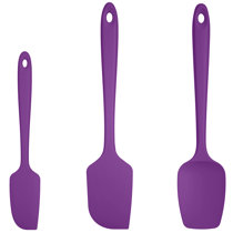 Culinary Couture Purple Cooking Utensils Set - Stainless Steel & Silicone Heat Resistant Professional Cooking Tools - Spatula Mixing & Slotted