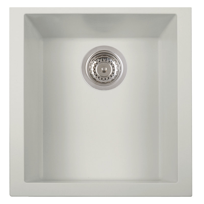 17.75'' L Single Bowl Granite Kitchen Sink, White