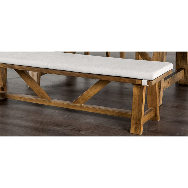 Banc de revêtement en tissu brun et blanc 1pc