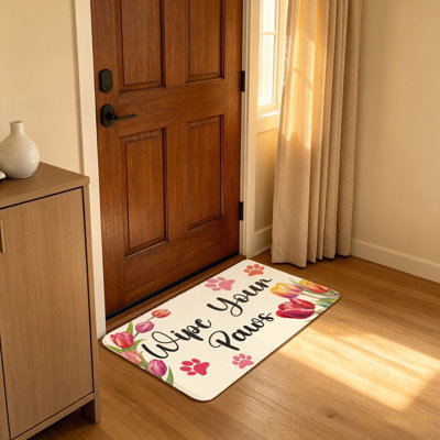 Tapis d'entrée pour porte d'entrée Fresh Tulip Pet Paw Summer Festival, 20 x 32 po