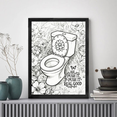 «Black», art floral rétro encadré noir