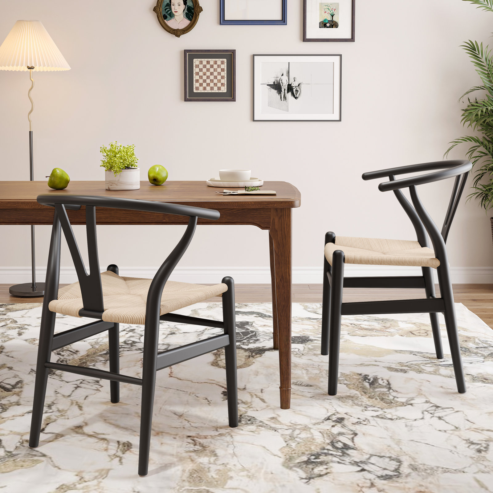 Margo Dining Armchair, Black/Beige