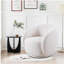 Fauteuil d'appoint pivotant, fauteuil demi-tonneau rembourré en tissu Boucle, canapé simple avec accoudoirs simples pour le salon