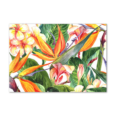 Tropical Flowers - Wrapped Canvas Print