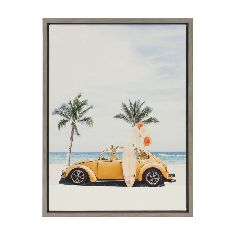 «Kangaroo Summer Adventures by juillet», reproduction d'art sur toile encadrée