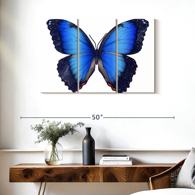 Papillon bleu cosmique Brampt, H 24 po x l 38 po