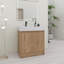 Meuble-lavabo simple 29,54 po avec plateau en résine Deshazior