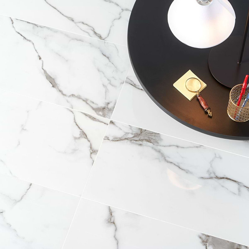 Dreamstone 12X24 Polished Porcelain Tile, Statuario Valley Polished