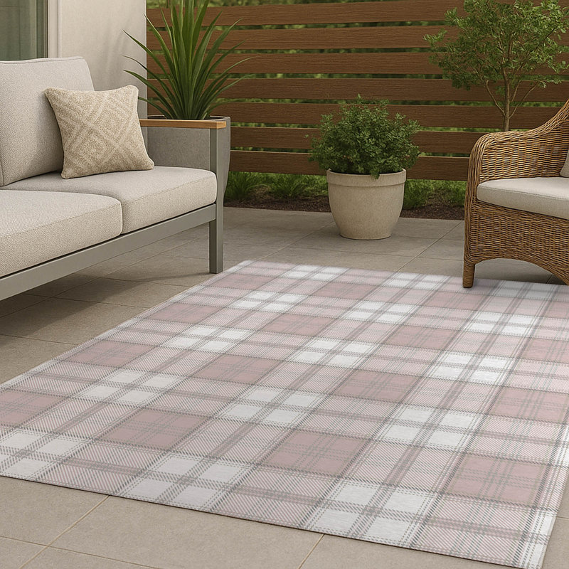 Bully Plaid Non-Slip Outdoor Rug, Rectangle 3' x 5'