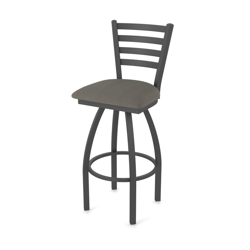 Jackie Swivel Stool, Pewter, Extra Tall (36" Seat Height), Fabric-Graph Chalice
