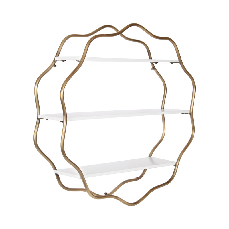 Wavella Modern Scalloped Three-Tier Wall Shelf