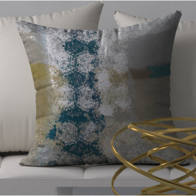 Abstract Reversible Throw Pillow, 24" x 24"