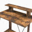 Bureau d'écriture avec plateau supérieur en chêne vieilli et noir