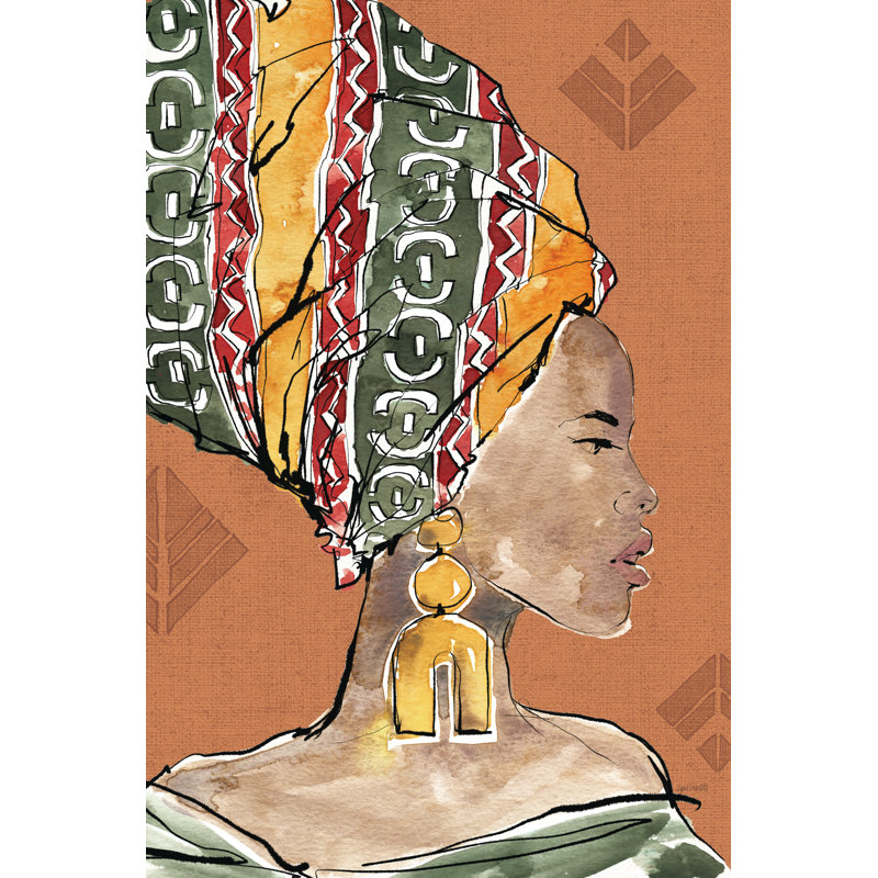 African Flair V Warm 1 Piece Wrapped Canvas Painting, 122cm H x 81cm W