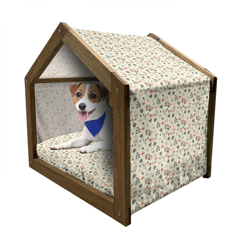 Niche pour chien en bois crème, H 25,59 po x l 29,53 po x P 21,65 po