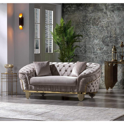 Modern Sofavanessa Loveseat Taupe