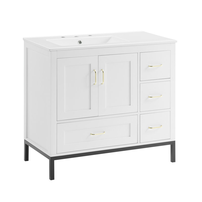 21 Base de meuble-lavabo simple 36 po seulement, Blanc