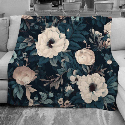  Couverture polaire sophistiquée à motif floral