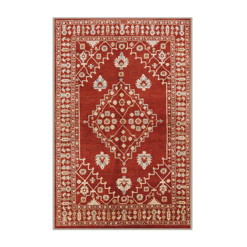 Tapis de style oriental rouge, Rectangle 6 pi x 9 pi