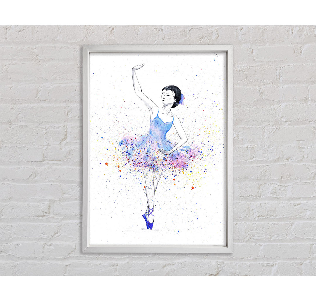 Blau Rosa Ballerina 5 - Einzelner Bilderrahmen Kunstdrucke auf Leinwand