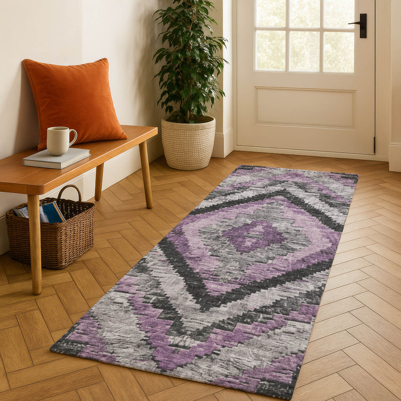 Premium Machine Washable Jakiyra AMF1890 Aztec Rug, Runner 2'3" x 7'6"