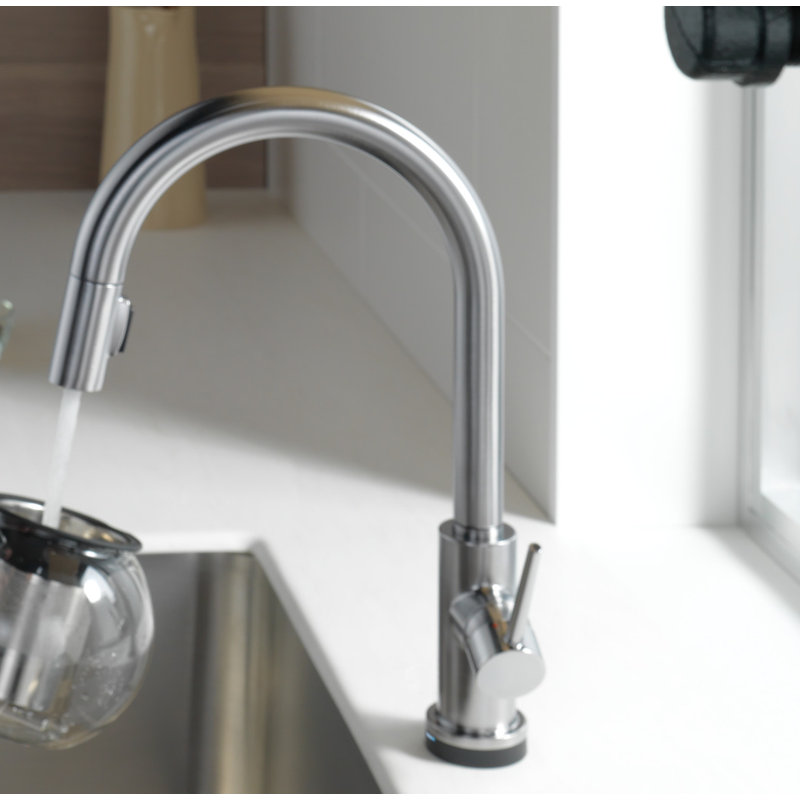 Trinsic Pull Down Sprayer Touch and Voice Control Kitchen Sink Faucet, Touch Control Kitchen Faucet, Arctic Stainless