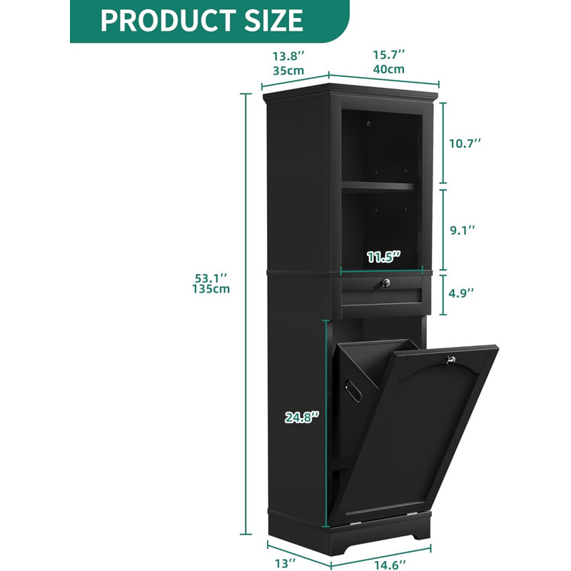 Tilted Laundry Basket Cabinet
